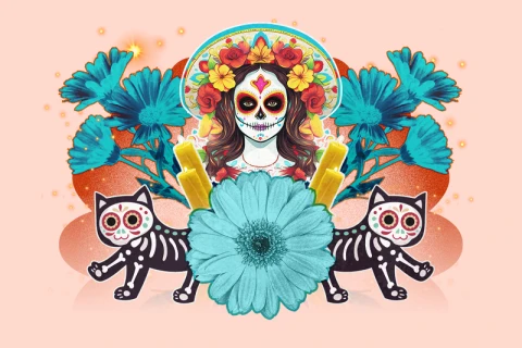 Unoka-nagyszülő program | Dia de los Muertos - táncoló csontvázak, színes virágok, megemlékezés mexikói módra